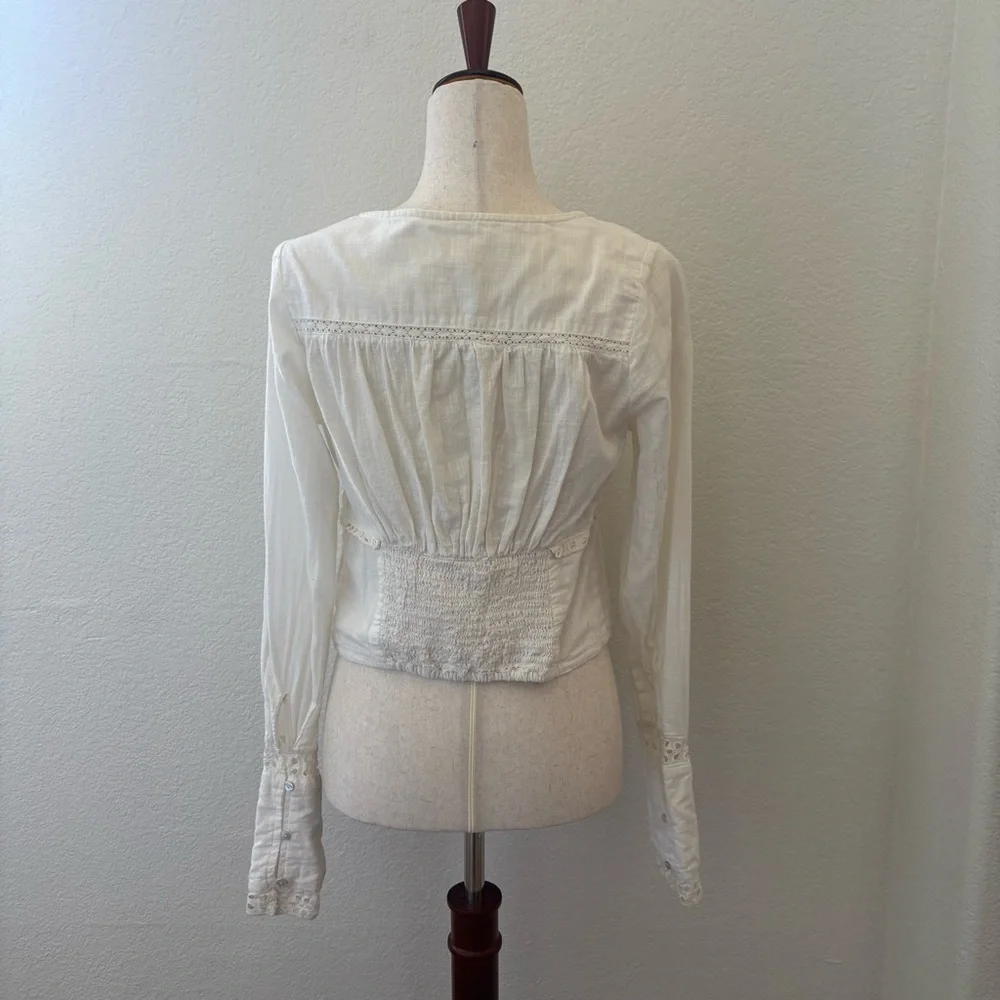 Free People‎ Joi eyelet cropped top white size XS